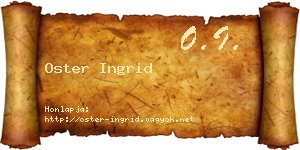 Oster Ingrid névjegykártya